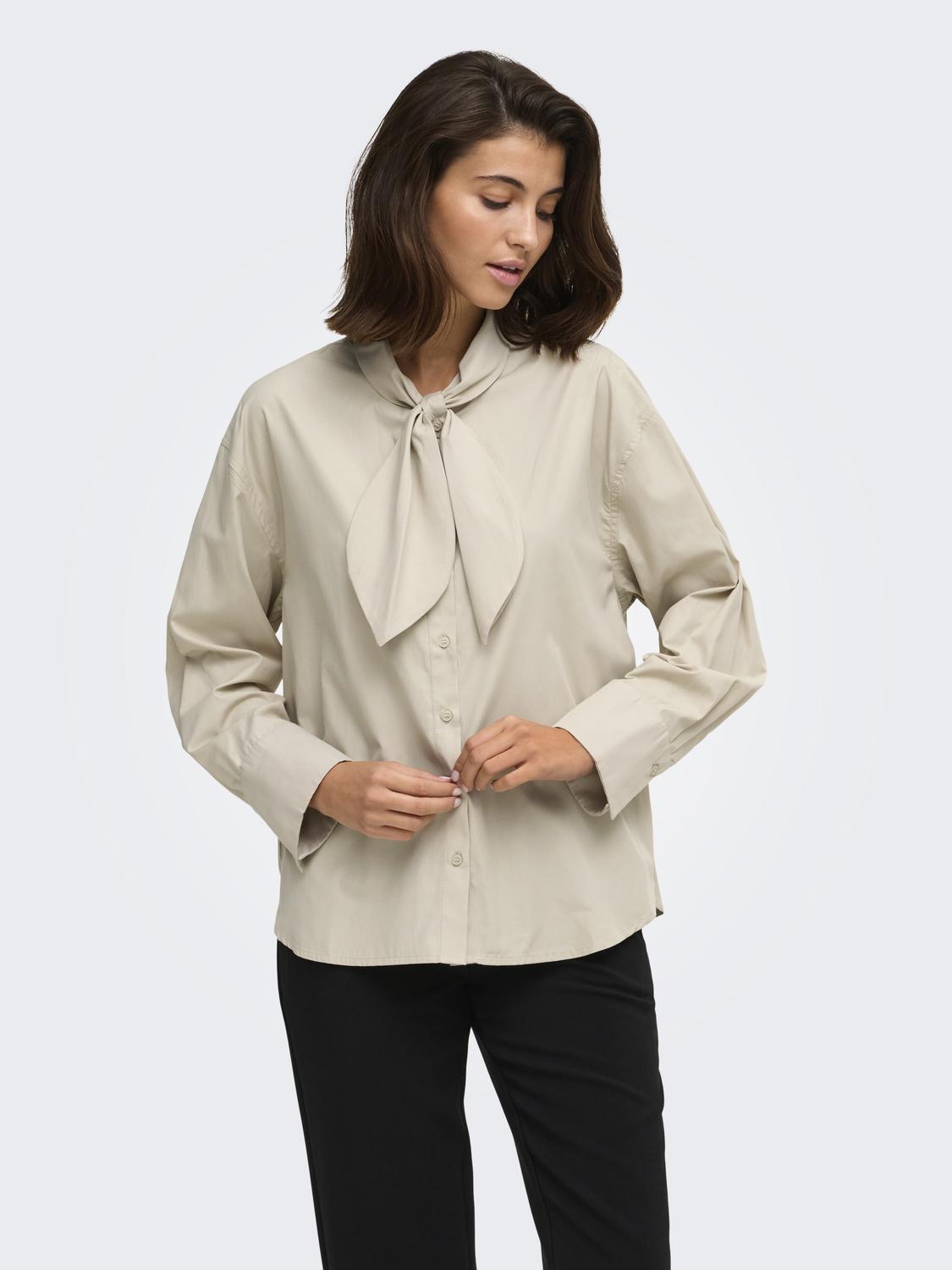 ONLDISAKO L/S BOW DETAIL SHIRT WVN EX