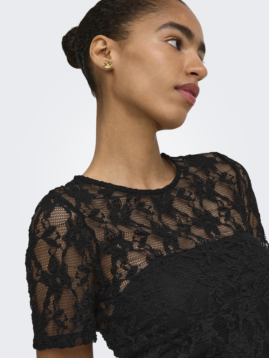ONLALBA S/S LACE TOP CS JRS - 4