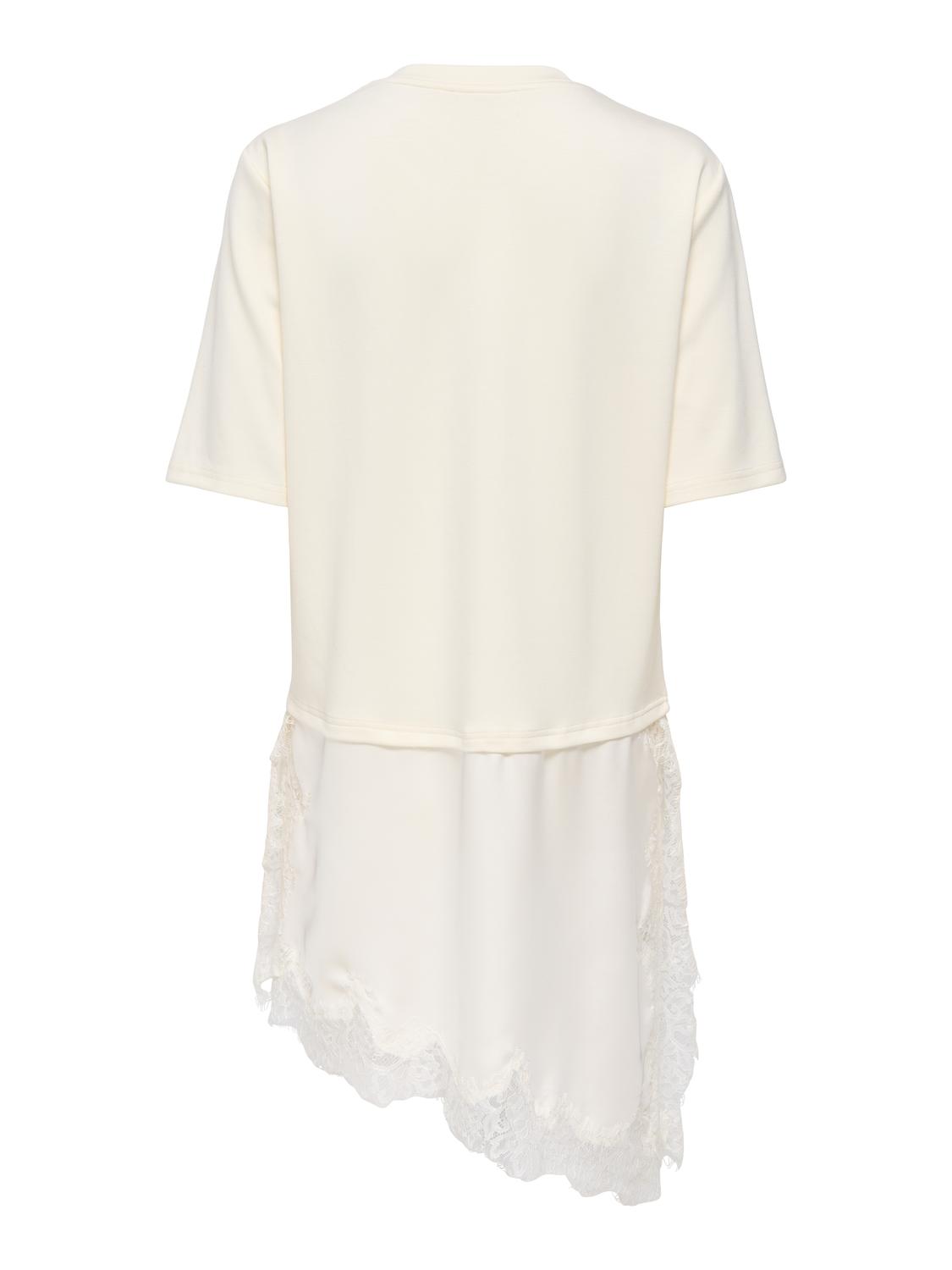 STUMATO S/S SATIN LONG LACE TEE SWT - 3