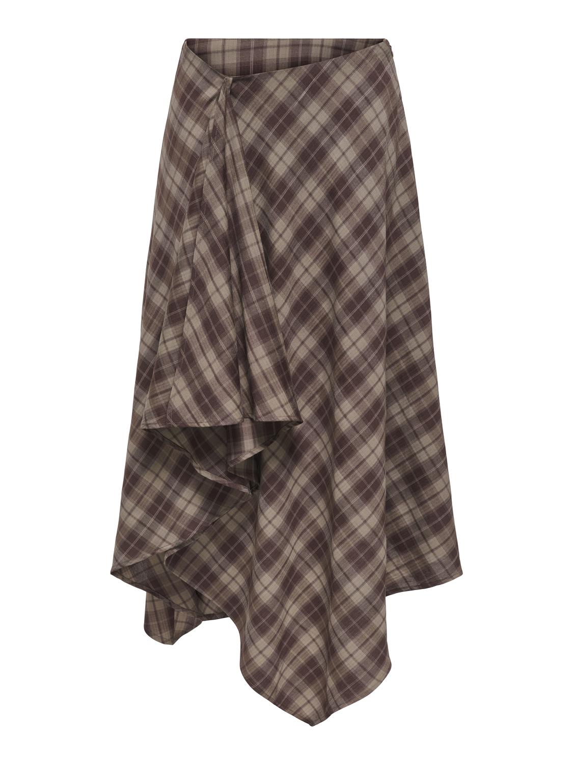 STUVANKA CHECKED ASSYM SKIRT WVN