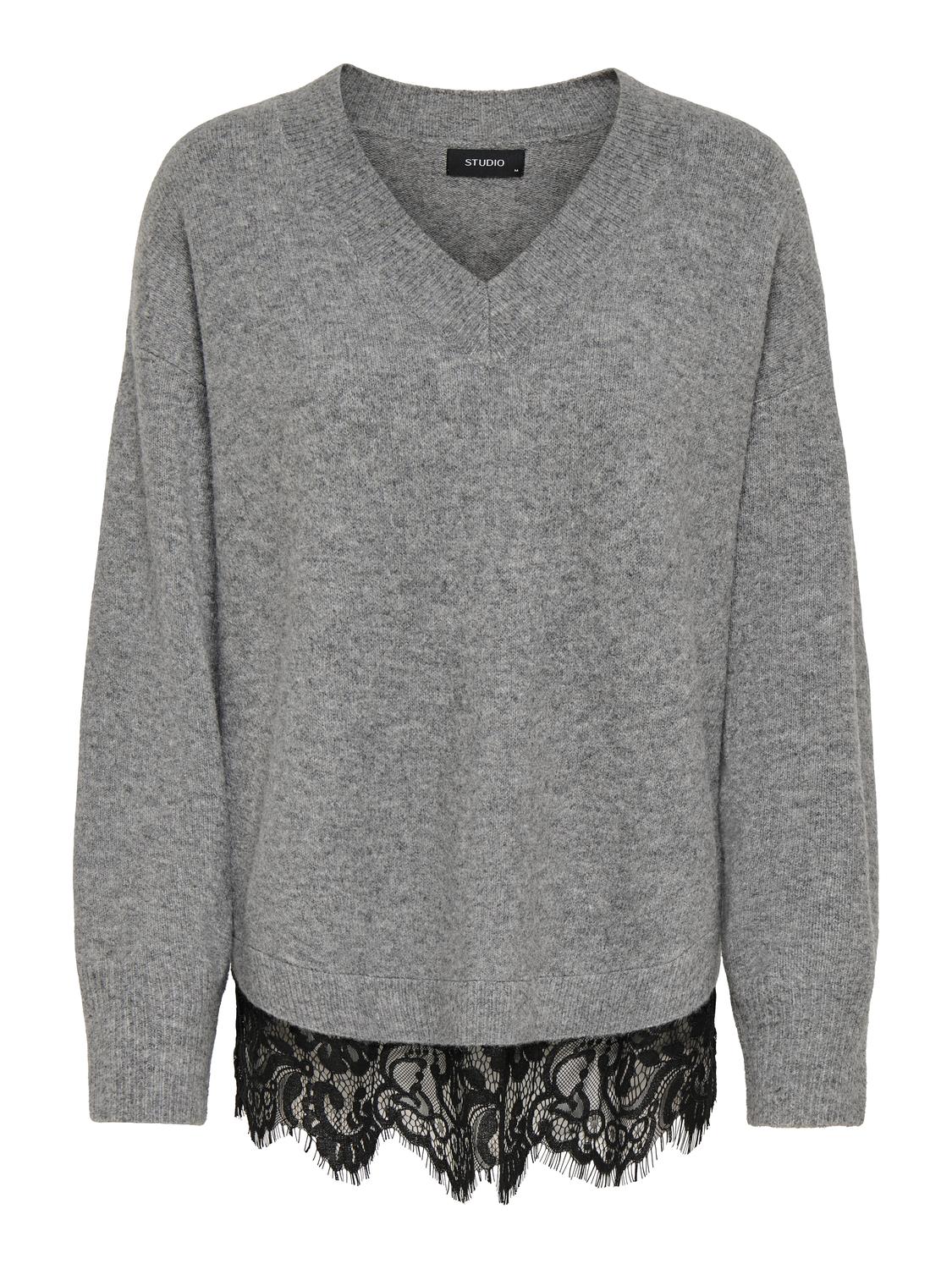 STUELLINOR L/S V-NECK LACE PULLOVER KNT - 3