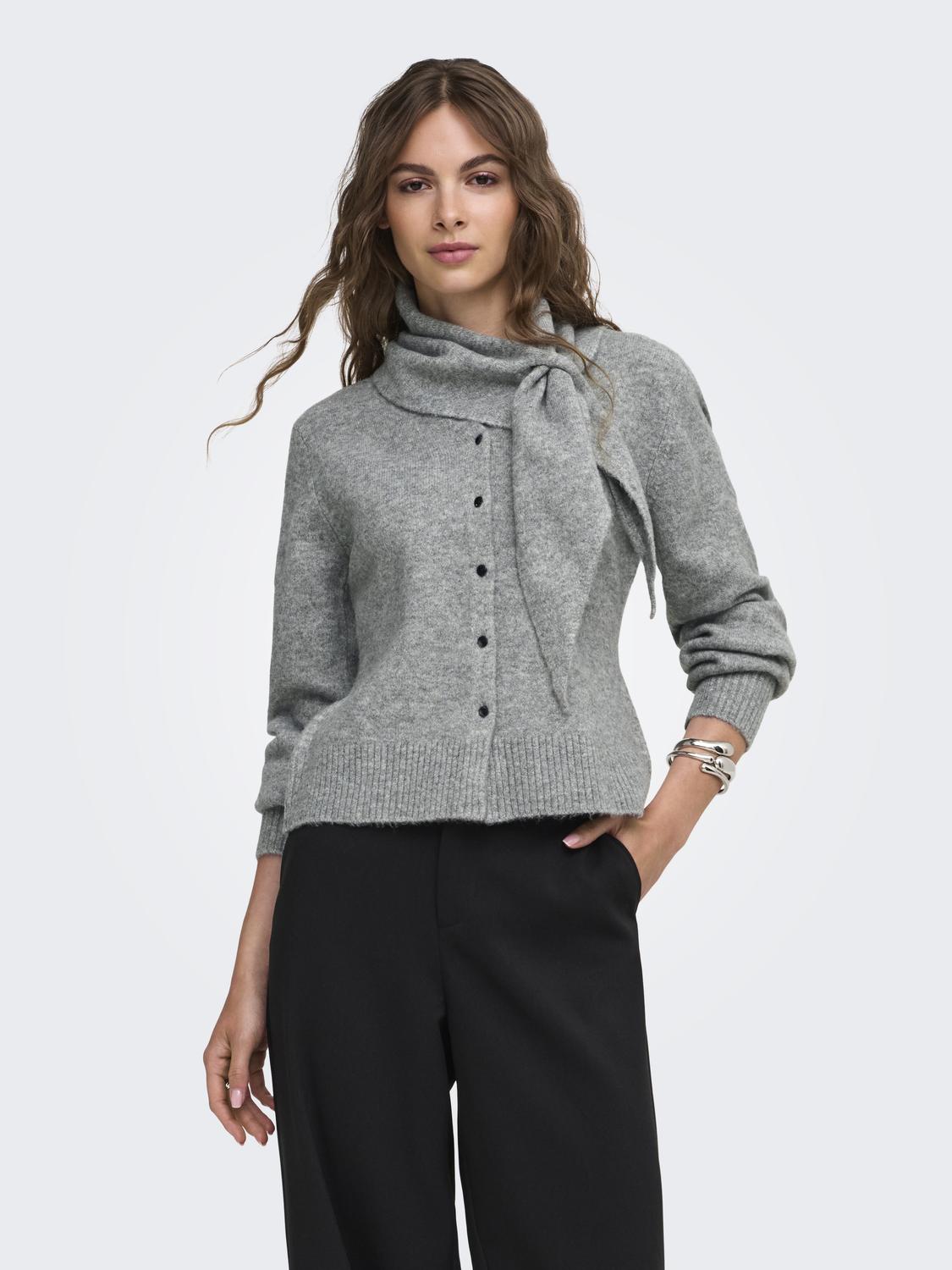 ONLJACKIE LS SCARF V-NECK CARDI OS KNT