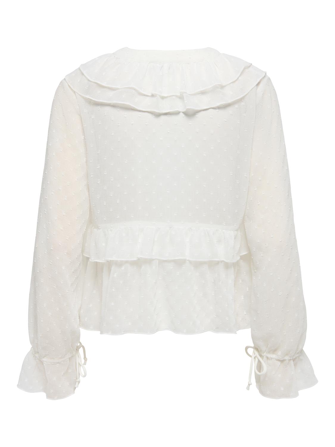 ONLYUNA L/S DOBBY TIE BLOUSE WVN - 3