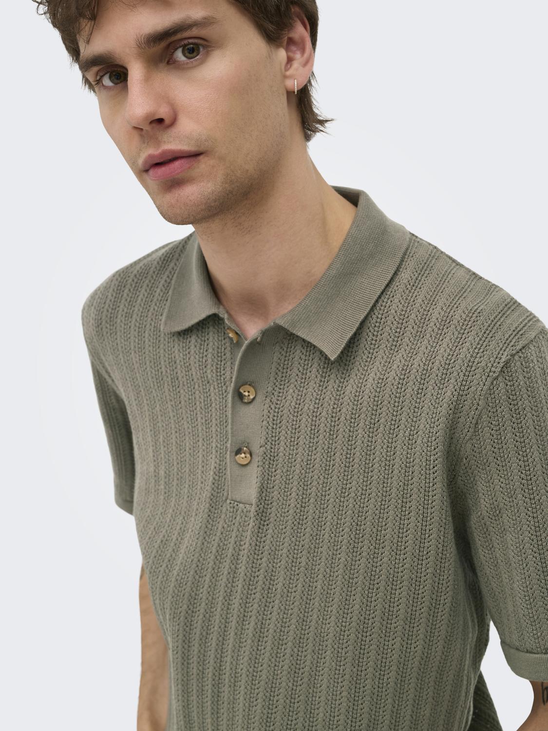 ONSMOON REG 12 SS POLO KNIT NOOS - 4