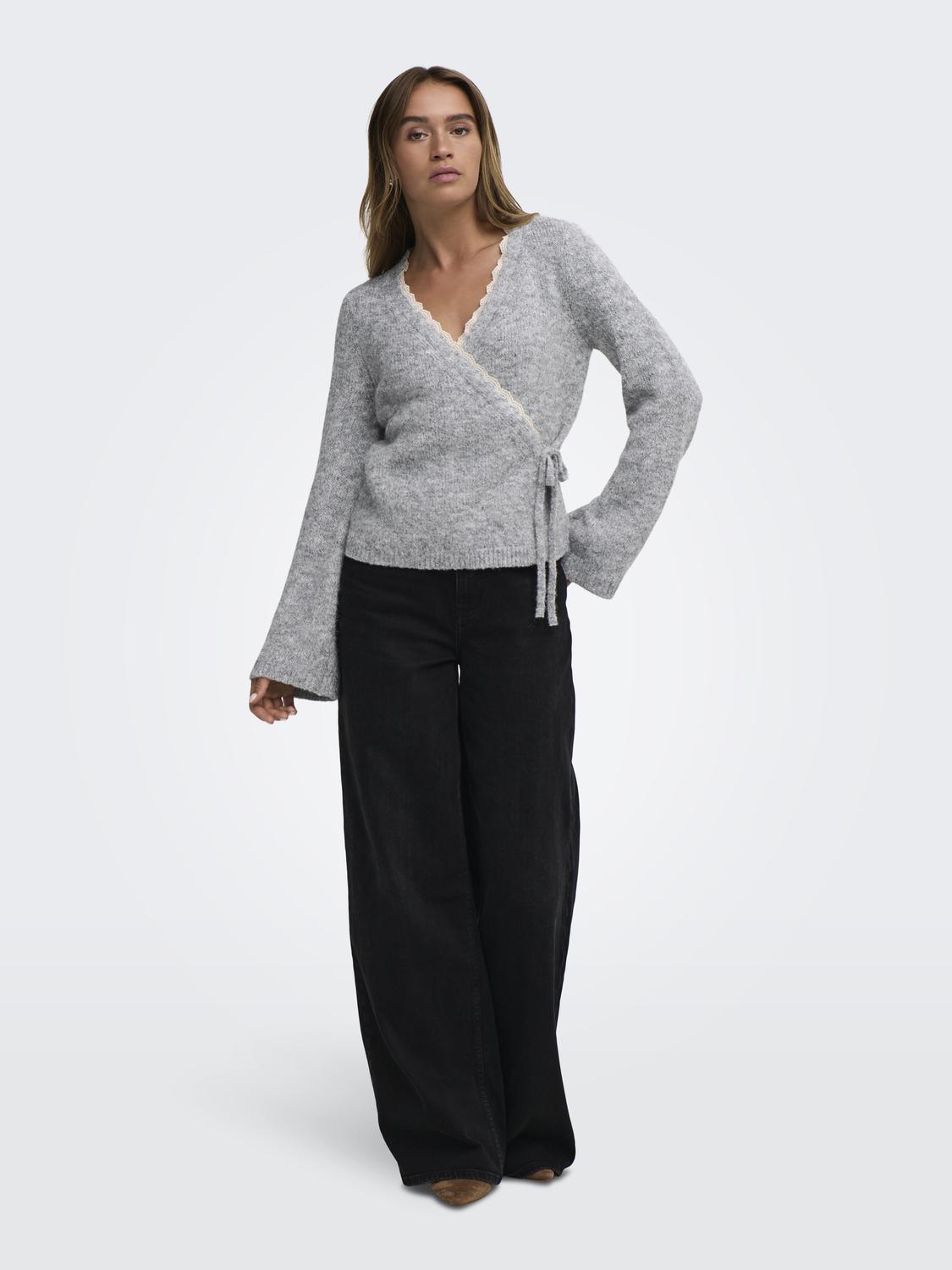 JDYDINA L/S WRAP LACE CARDIGAN KNT - 6