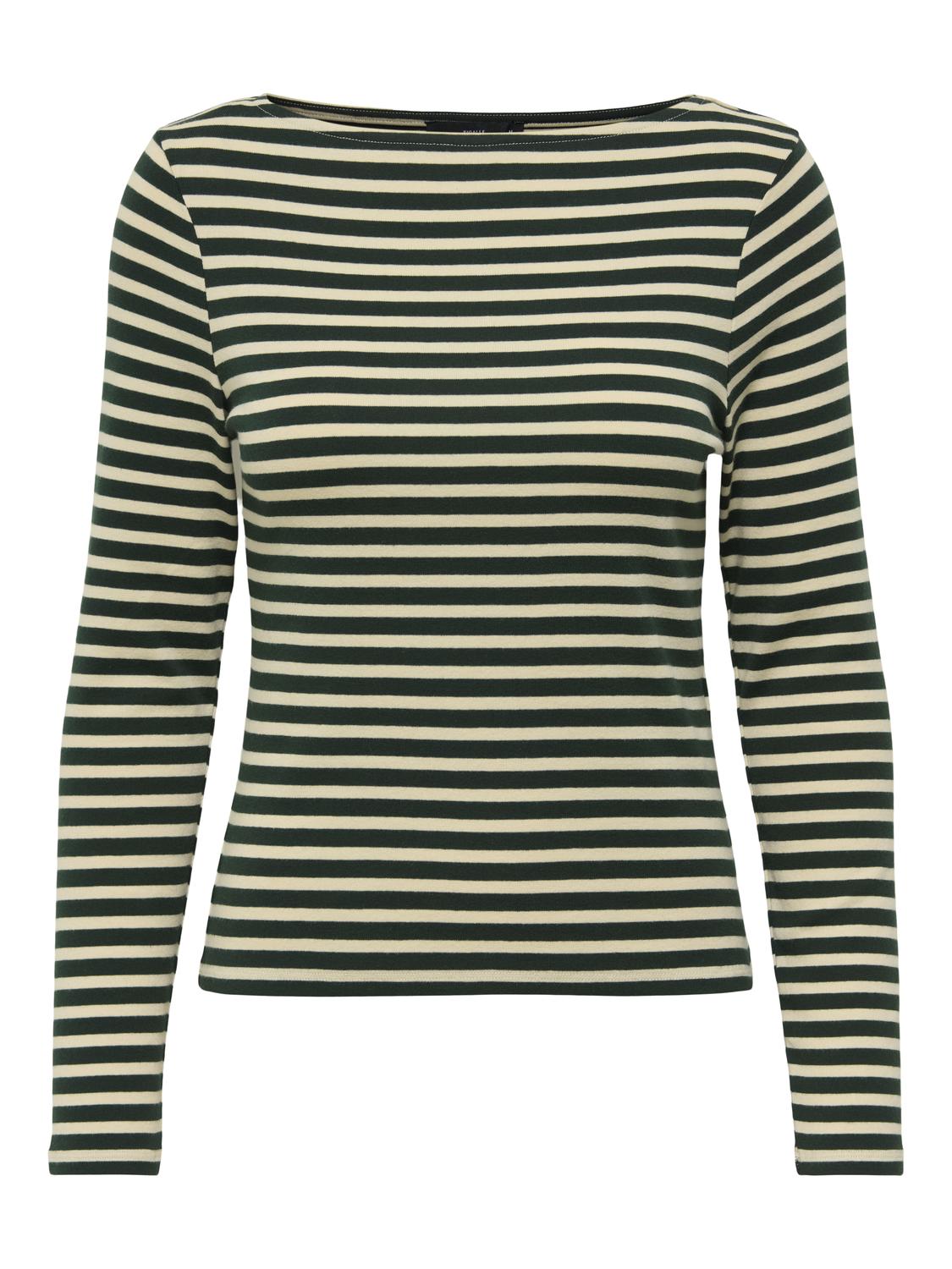 PGMINA L/S STRIPED BOATNECK TOP JRS