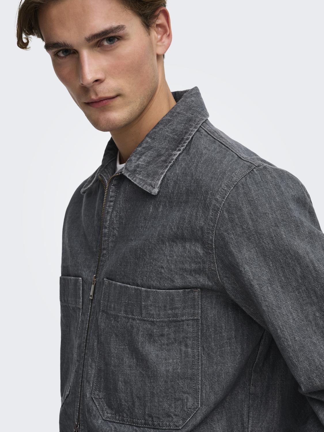 ONSCASSEL GREY RINSE 1240 DOT DNM JACKET - 5