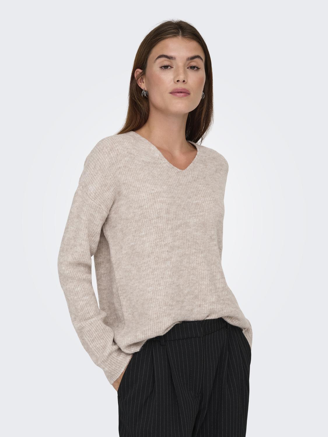 ONLCAMILLA V-NECK L/S PULLOVER KNT NOOS - 5