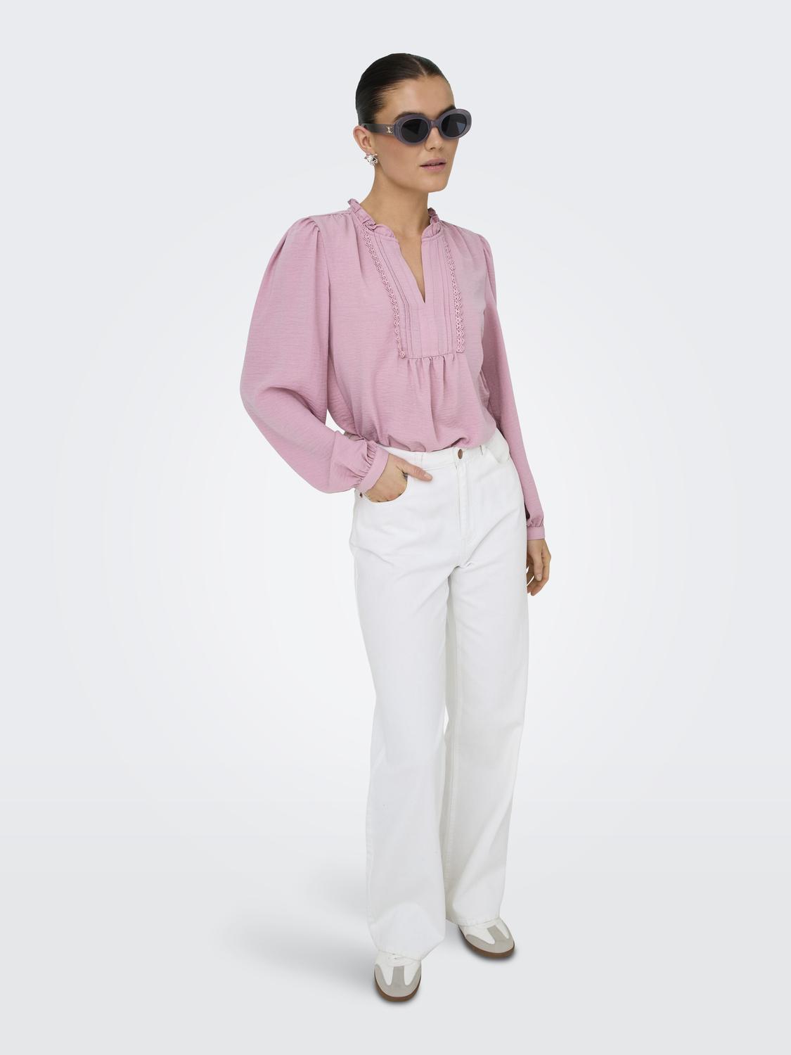 JDYRACHEL LIFE L/S PINTUCK TOP WVN NOOS - 4