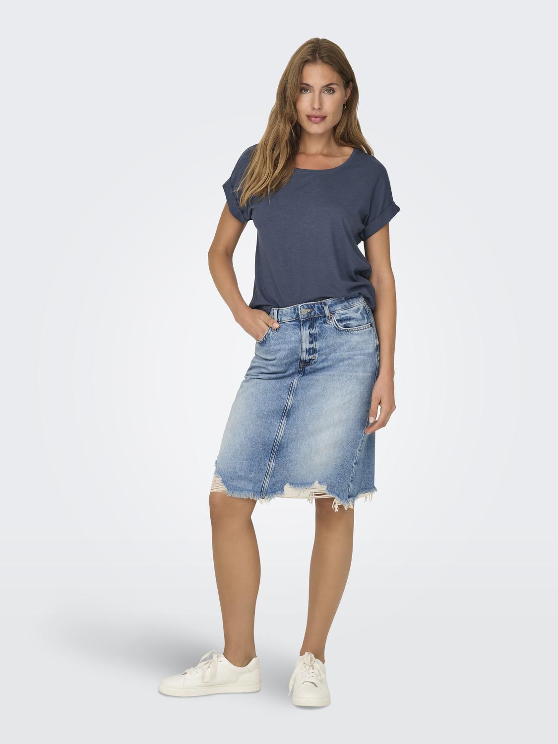 ONLMOSTER Regular Fit O-Neck Top med korte ermer - 6