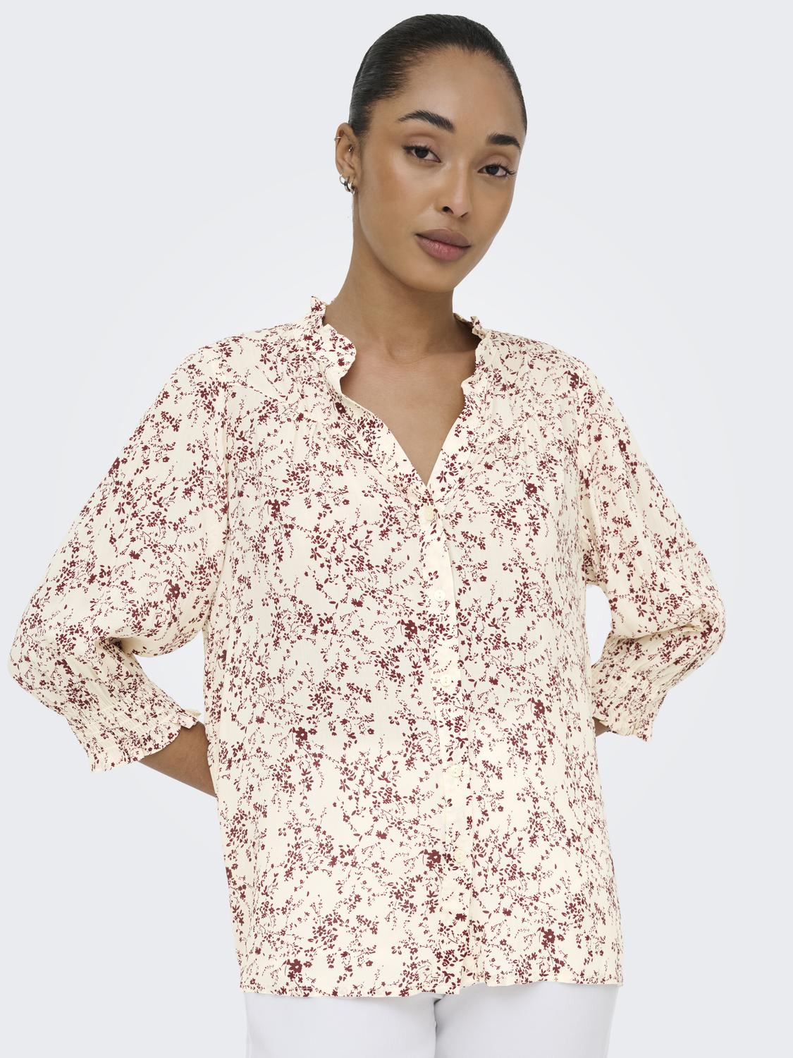 ONLRAYA Chemise féminine à coupe régulière et manches 3/4 - 5