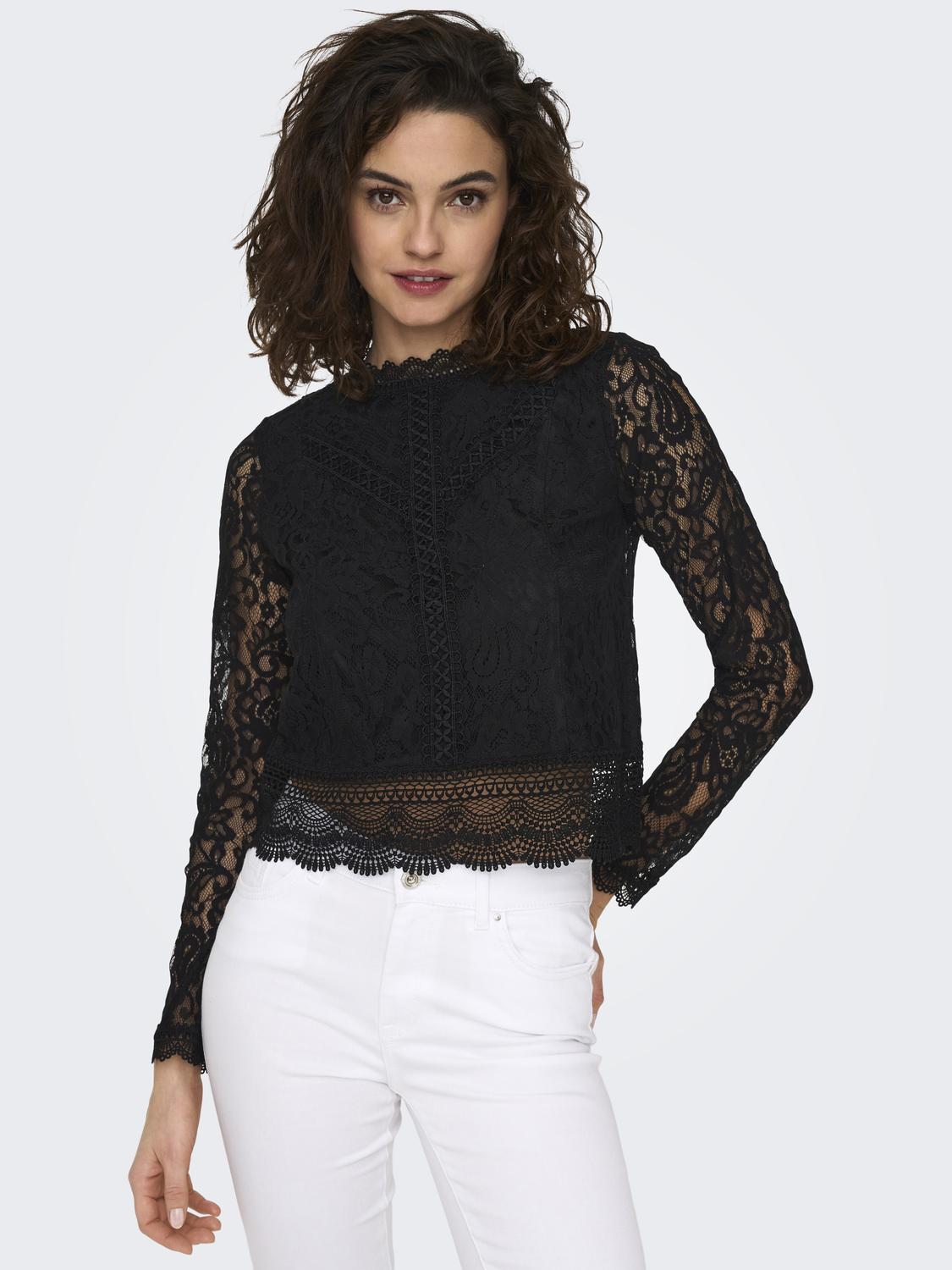 ONLNEW KARO LS LACE TOP WVN NOOS - 5
