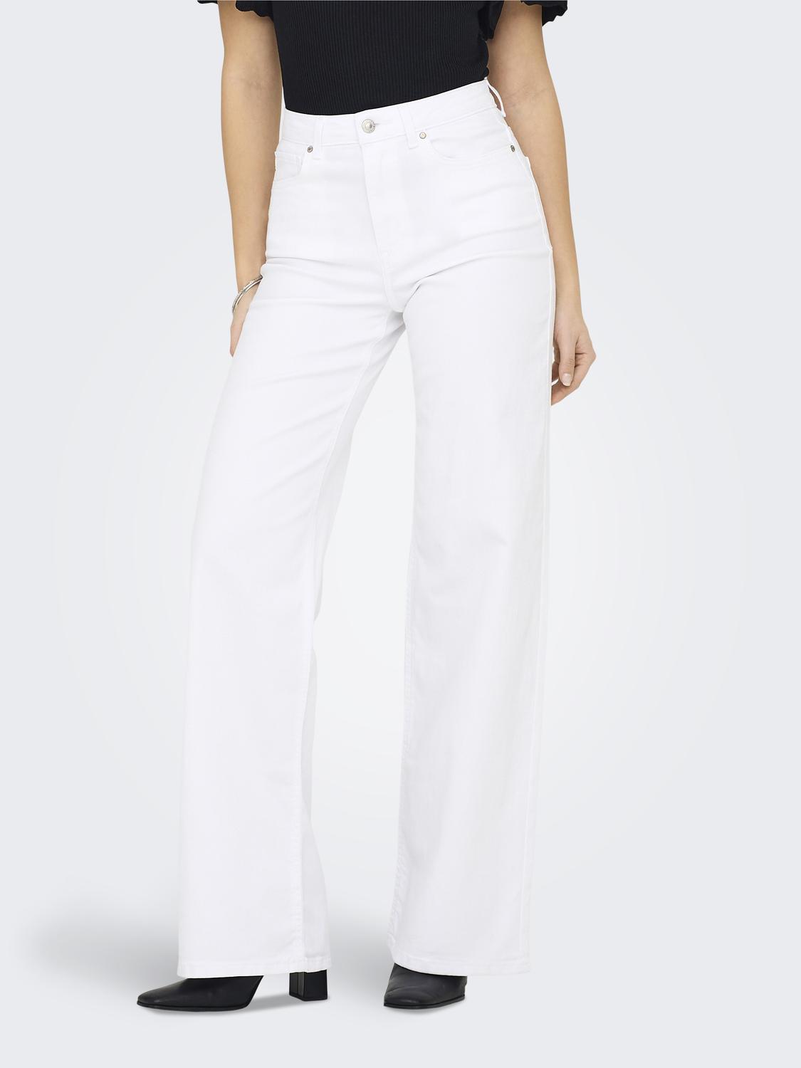 ONLMADISON Jeans met wijde pijpen en hoge taille en riemlussen