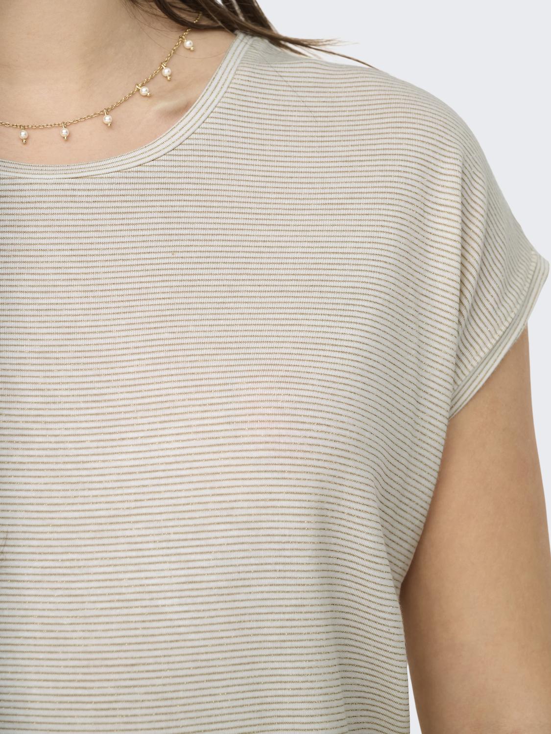 ONLCLAUDIA Basic top met V-hals en glitterdetail - 4