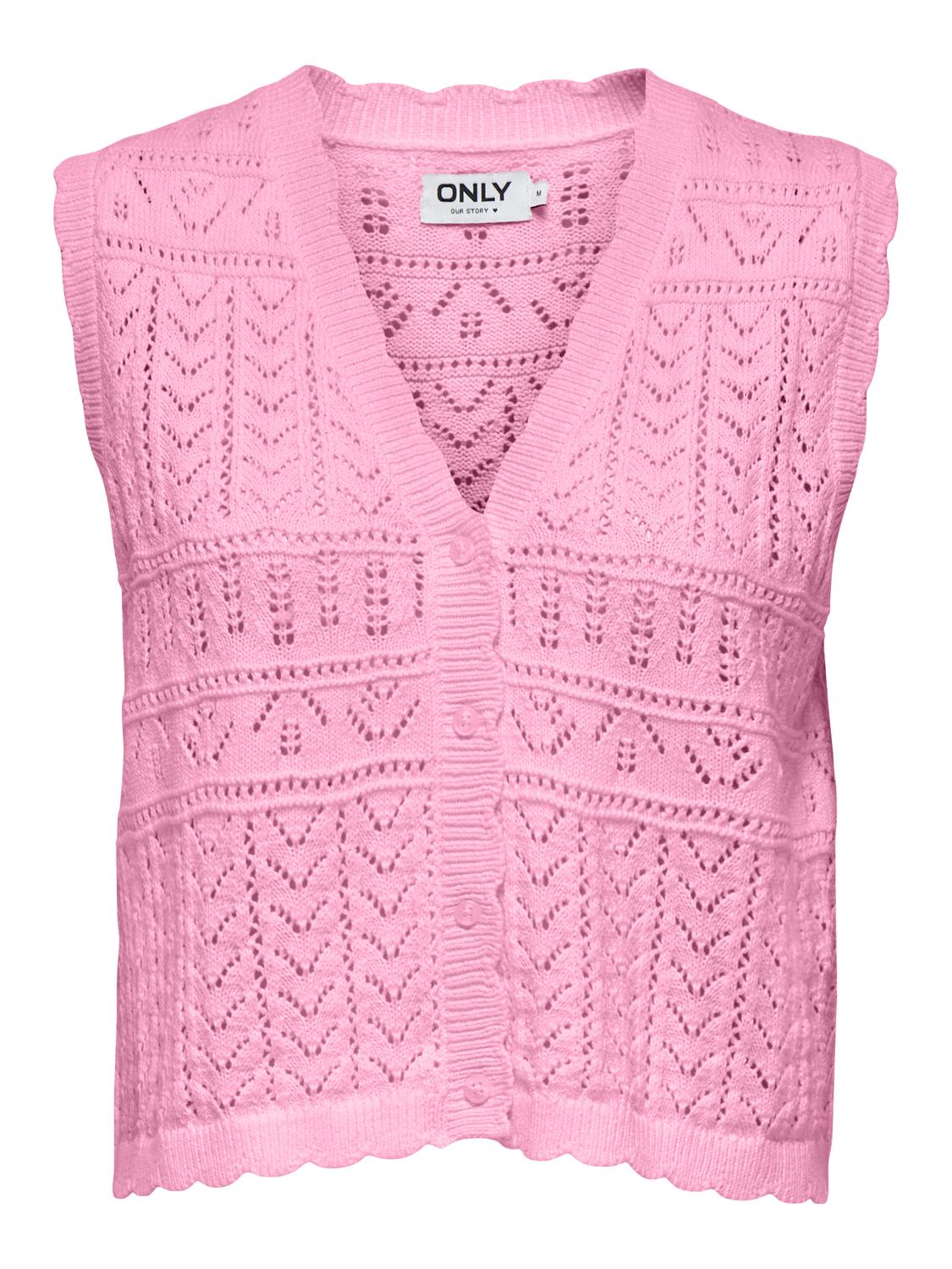 ONLIRINA Cardigan à col en V avec ourlet côtelé pour le printemps/été - 3