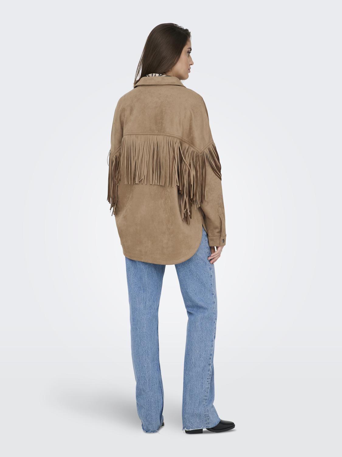 ONLSTINA FAUX SUEDE FRINGE SHACKET PNT - 2