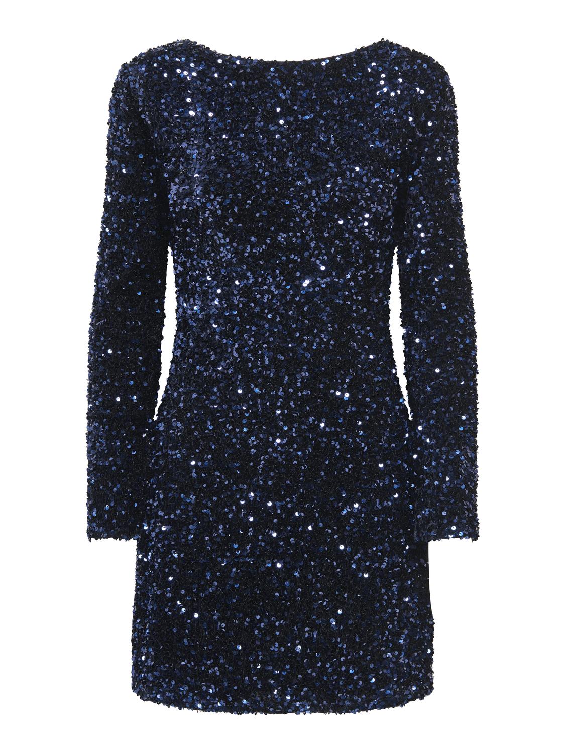 STUGLAM Élégante robe à col rond à manches longues pour un look de fête ultime