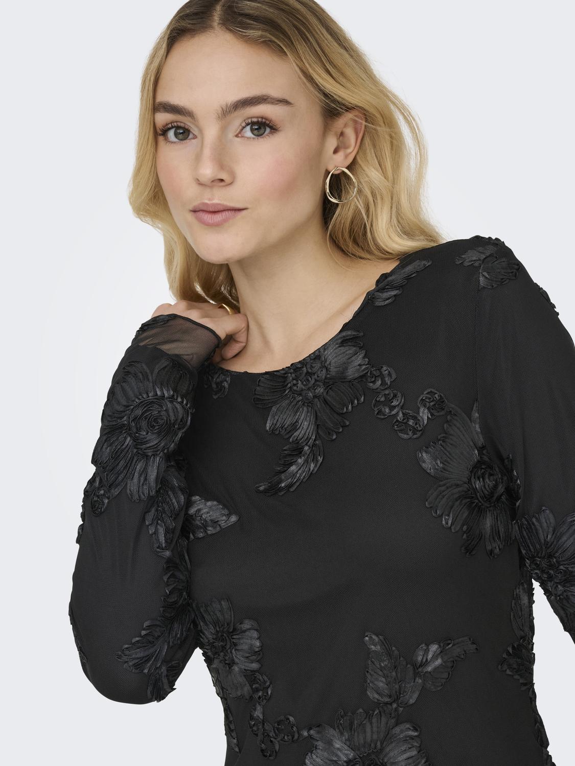 JDYCASABLANCA L/S MESH SHORT DRESS JRS - 4