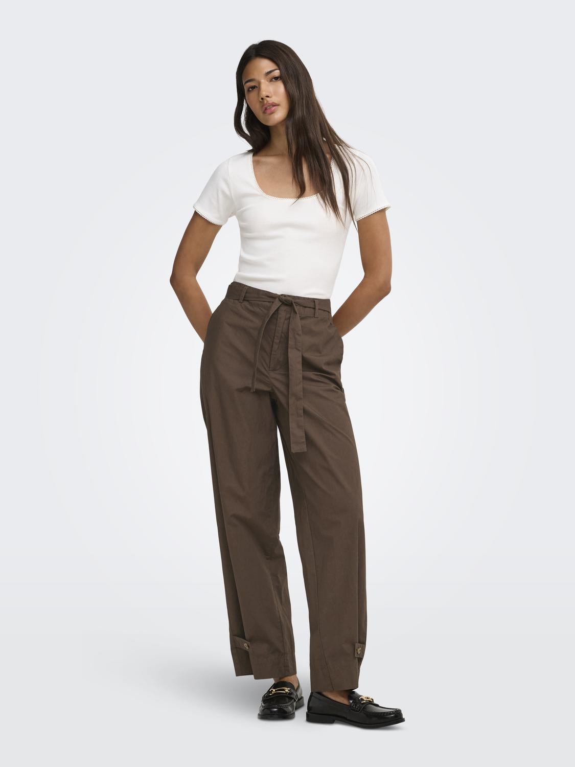 ONLSERNIE MW BUTTON STRIGHT PANT PNT - 6