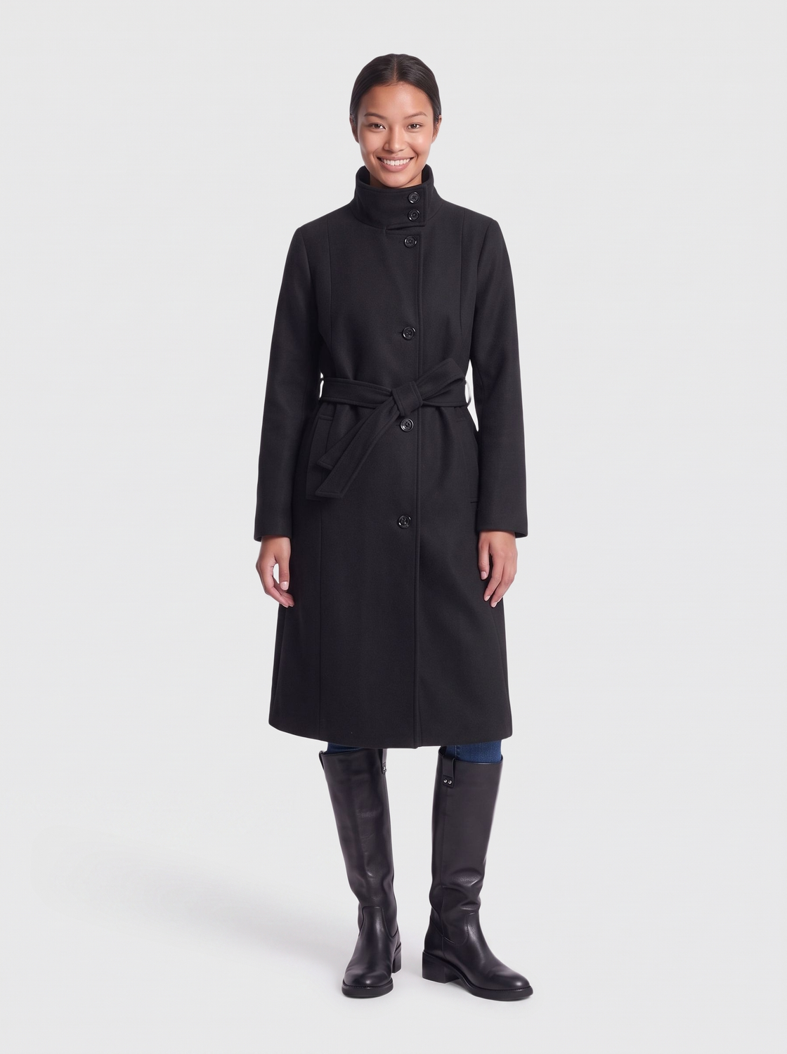 ONLTRILLION HIGH NECK BELT COAT PNT - 6
