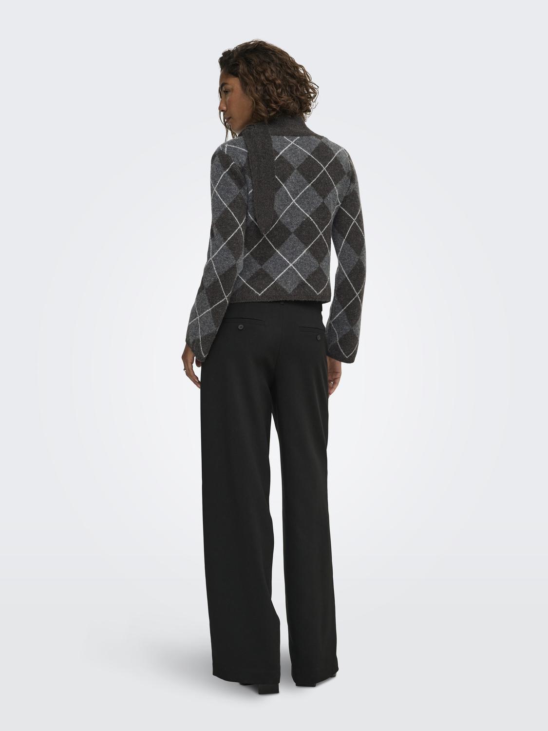 ONLOLIVIA LS ARGYLE TIE HIGHNECK CC KNT - 2