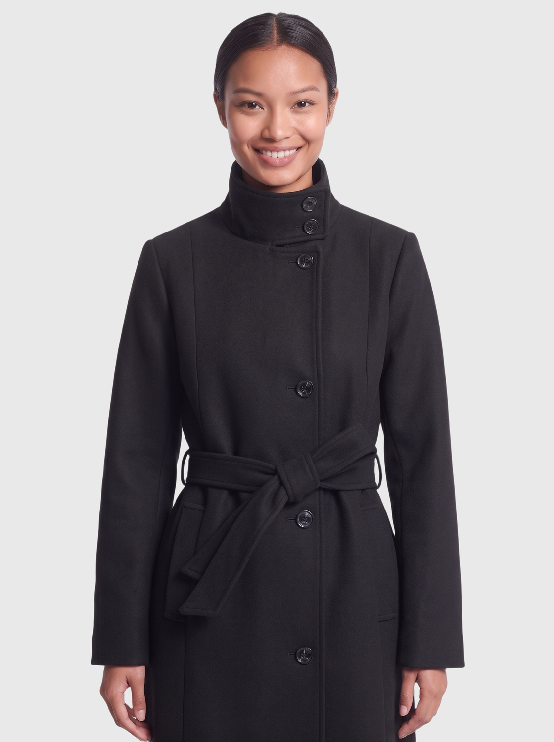 ONLTRILLION HIGH NECK BELT COAT PNT - 5