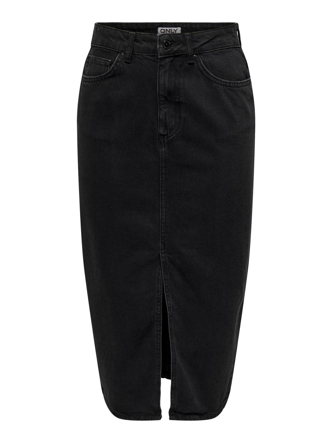 ONLBIANCA Midi Denim nederdel med slids foran