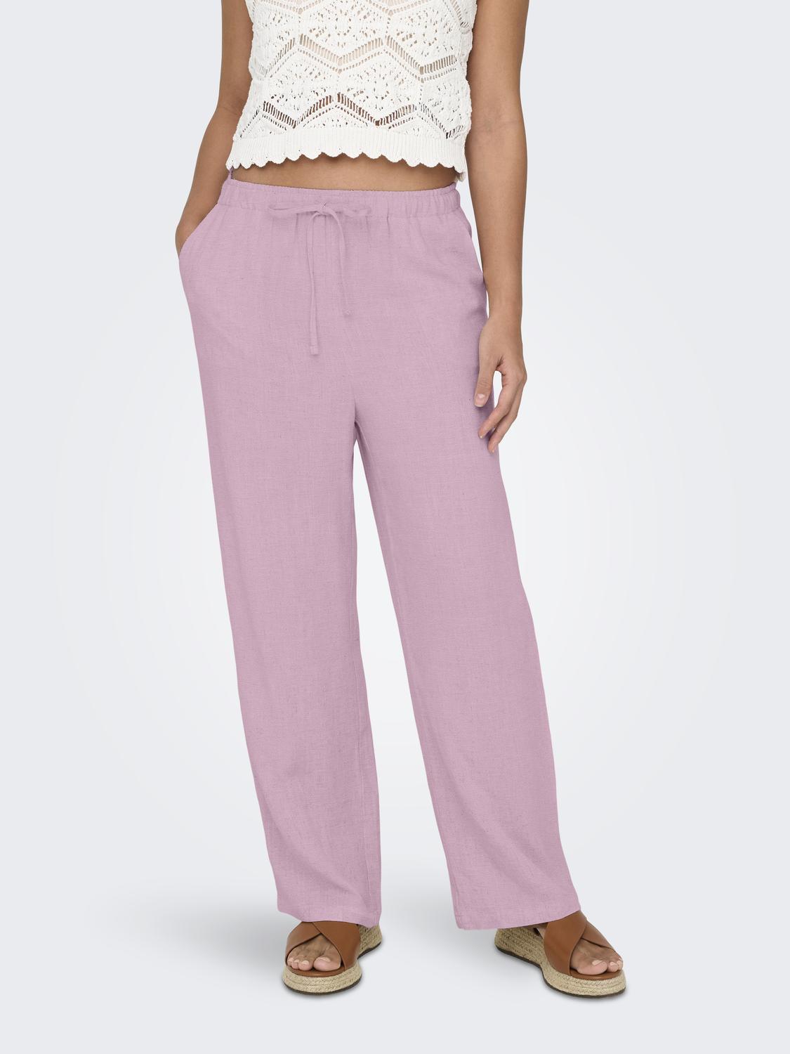 ONLSIESTA Straight Fit Basic bukser med midt i taljen