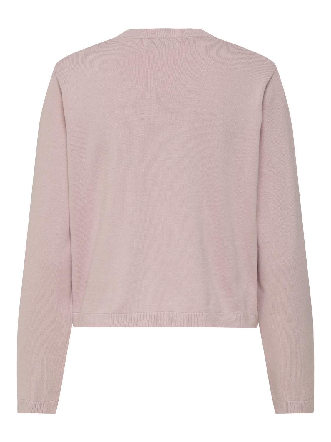 PGSINE O-hals strikket cardigan med lange ærmer