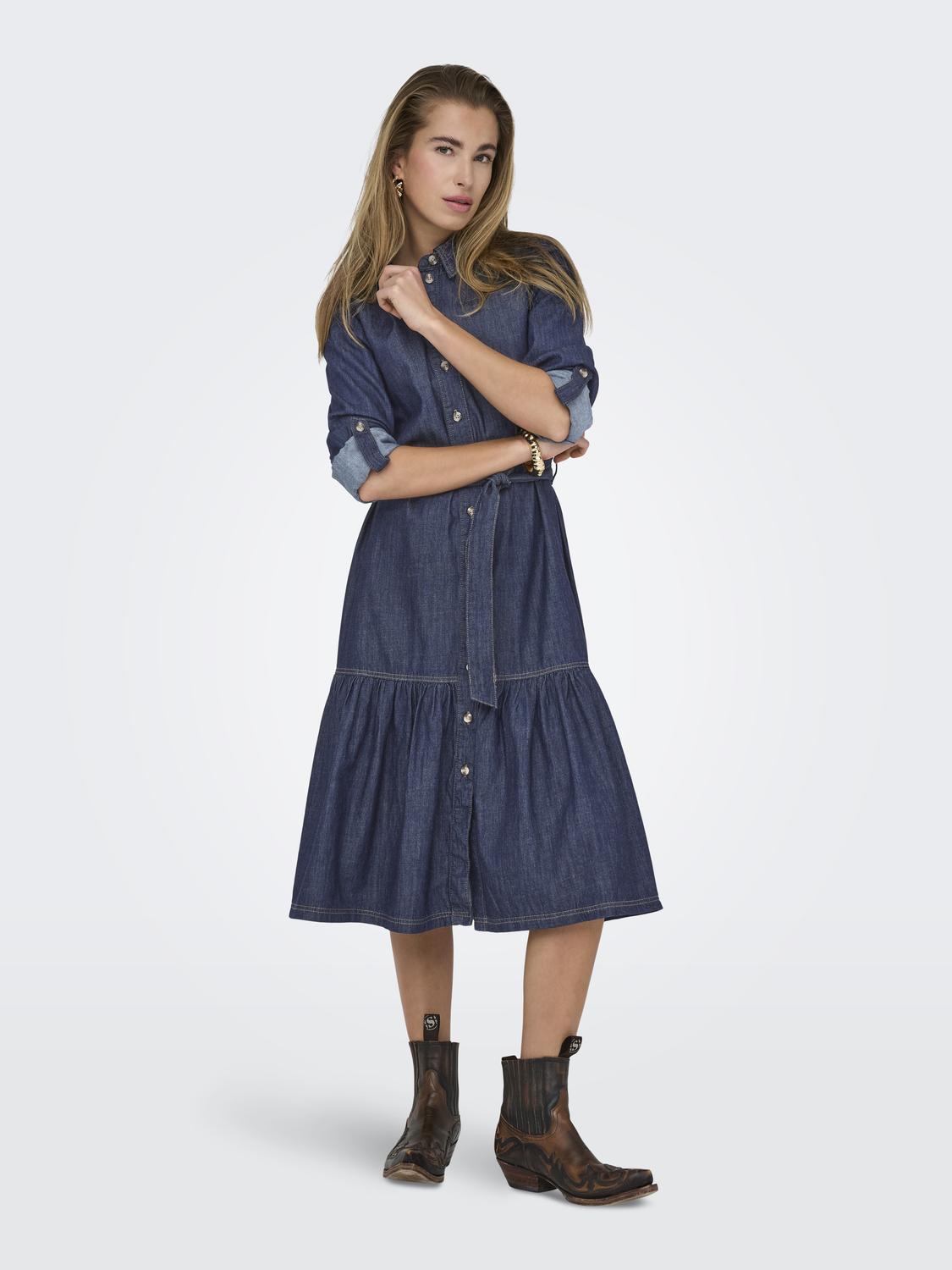 ONLSEVIGNY FRILL 3/4 SL LONG DRESS DNM - 6