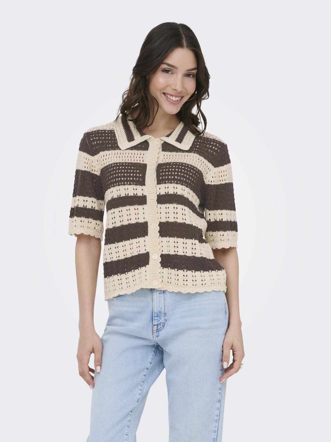 JDYROBIN 2/4 COLLAR CARDIGAN KNT NOOS