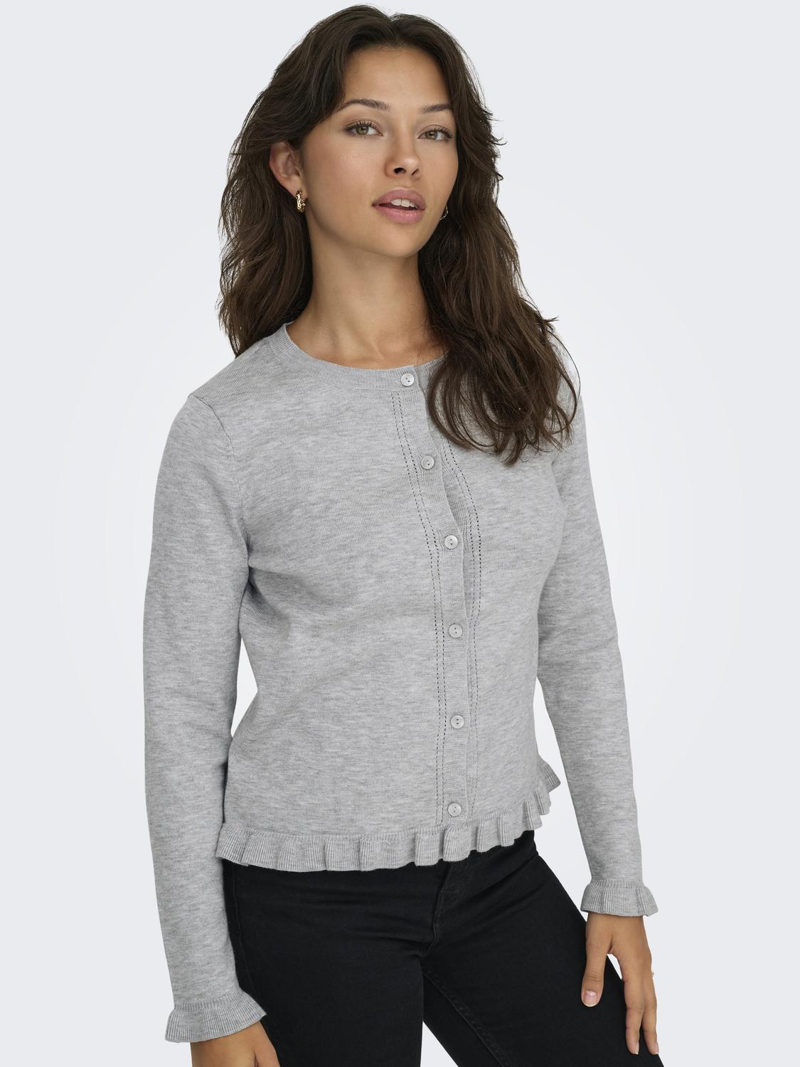 ONLCINDEREL LS FRILL CARDIGAN EX KNT - 4