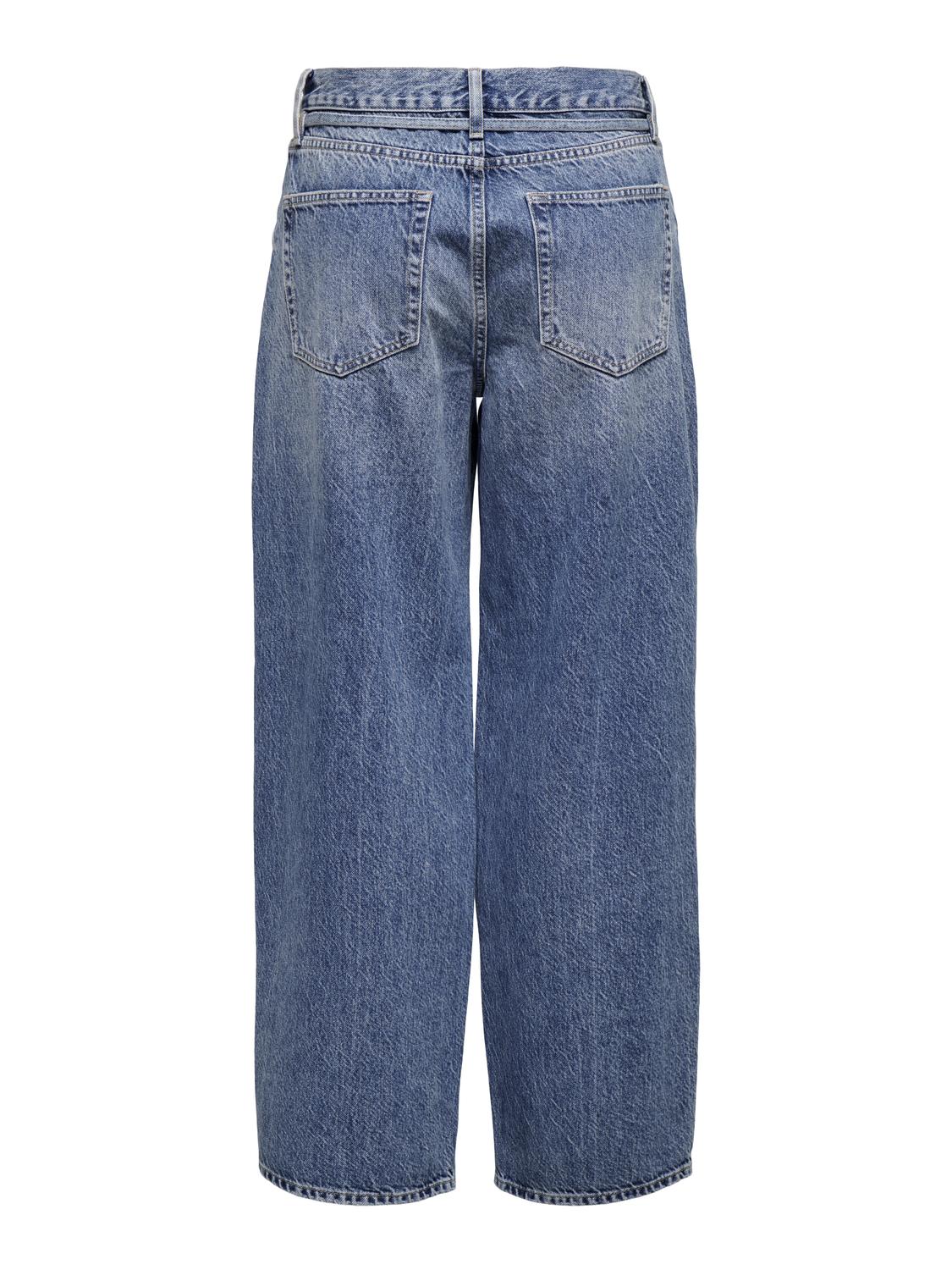 ONLGIANNA Belt Loops High Waist Straight Fit Jeans - 8