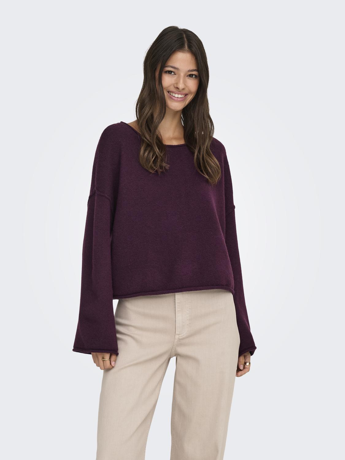 JDYRUE LIFE L/S BOAT NECK PULL KNT NOOS