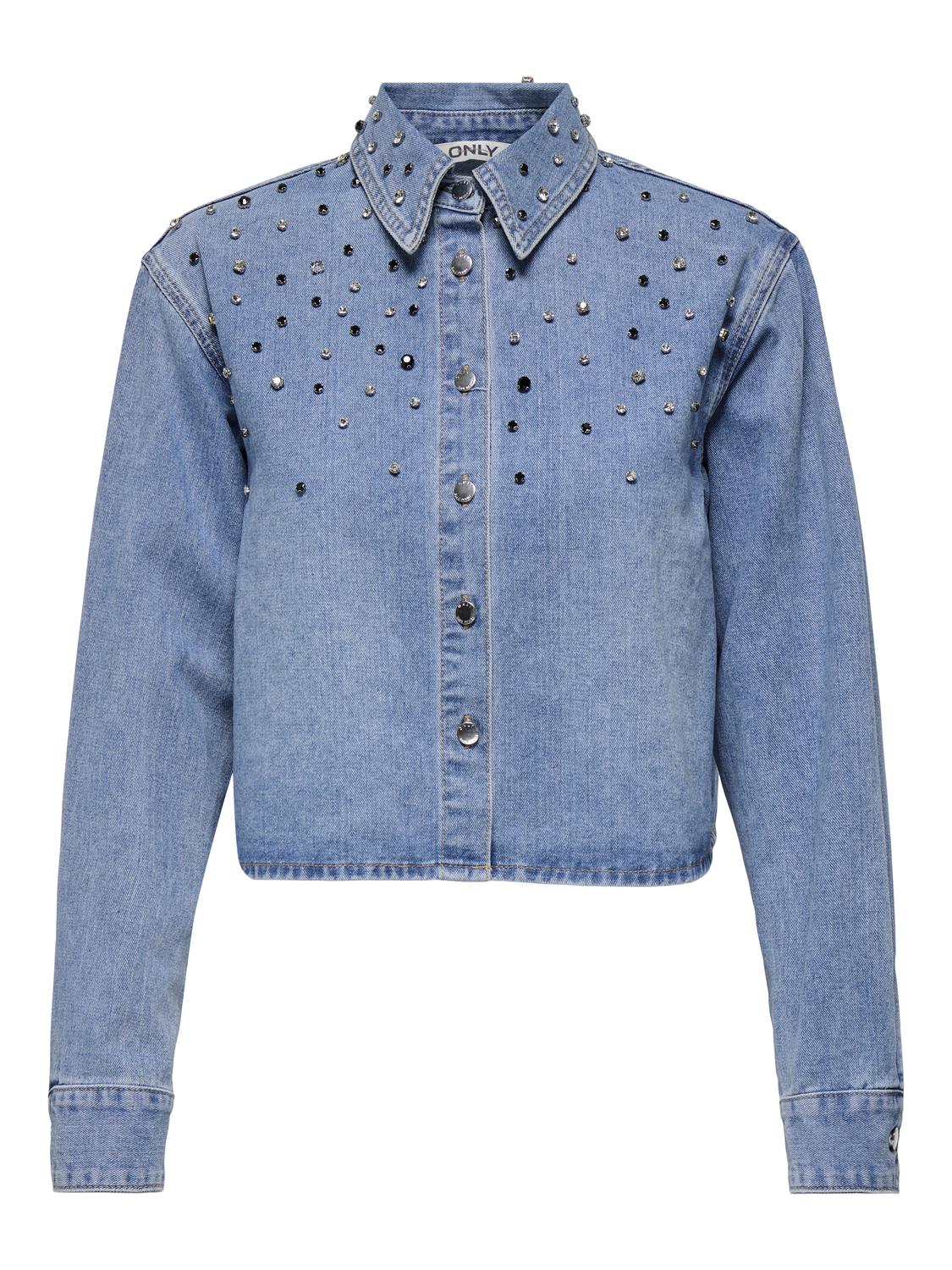ONLMAGGIEMAY LS RHINESTONE DNM SHIRT MAE - 3