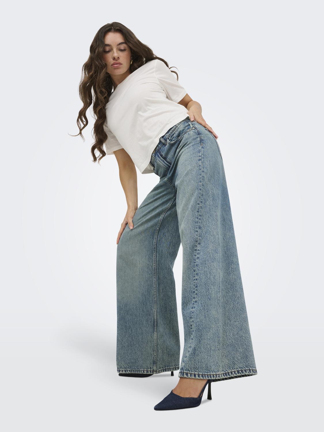 JDYCARINA HW ASYMMETRIC WIDE JEANS DNM - 4