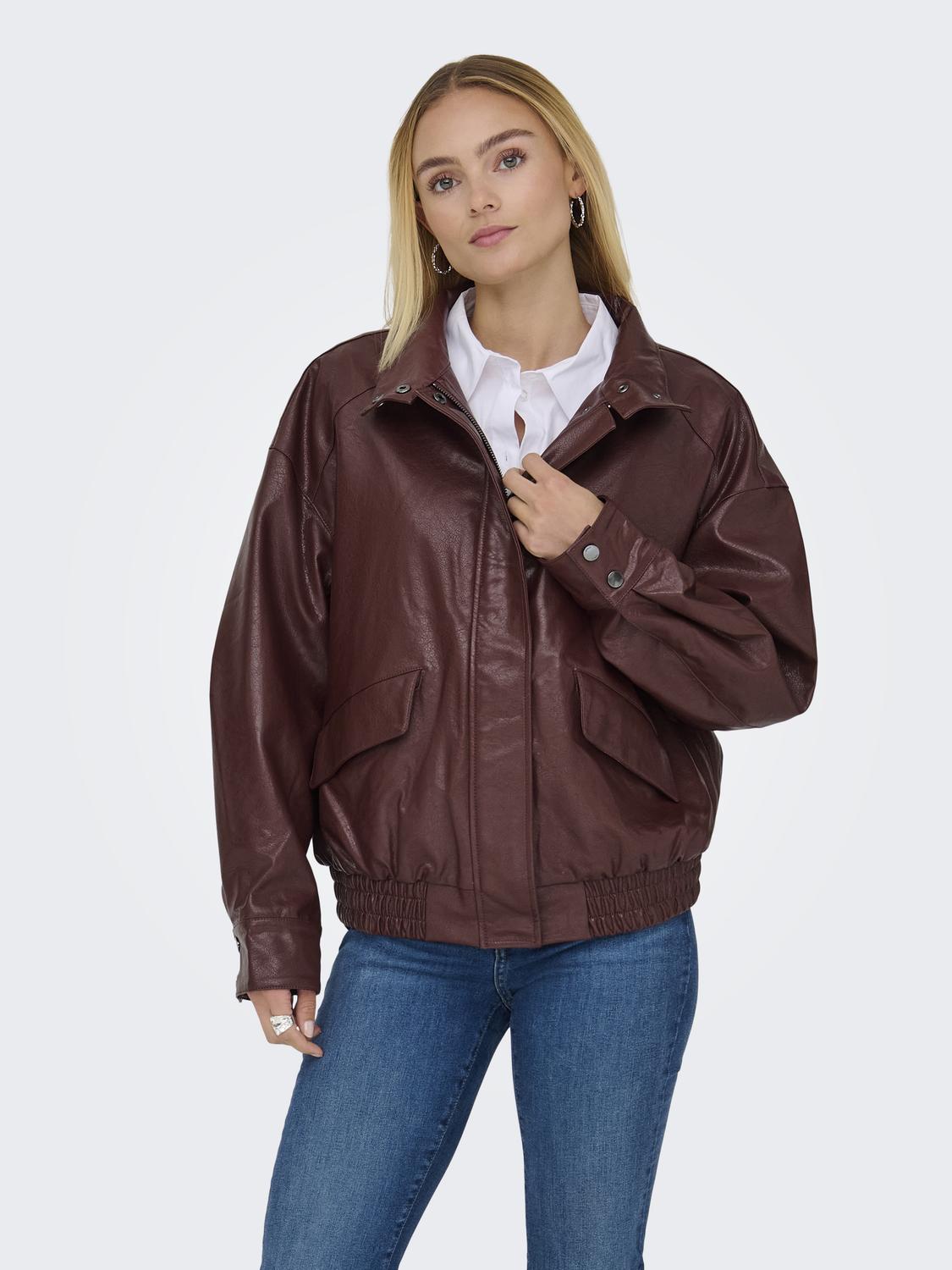 ONLJULIA FAUX LEATHER OVZ. BOMBER OTW
