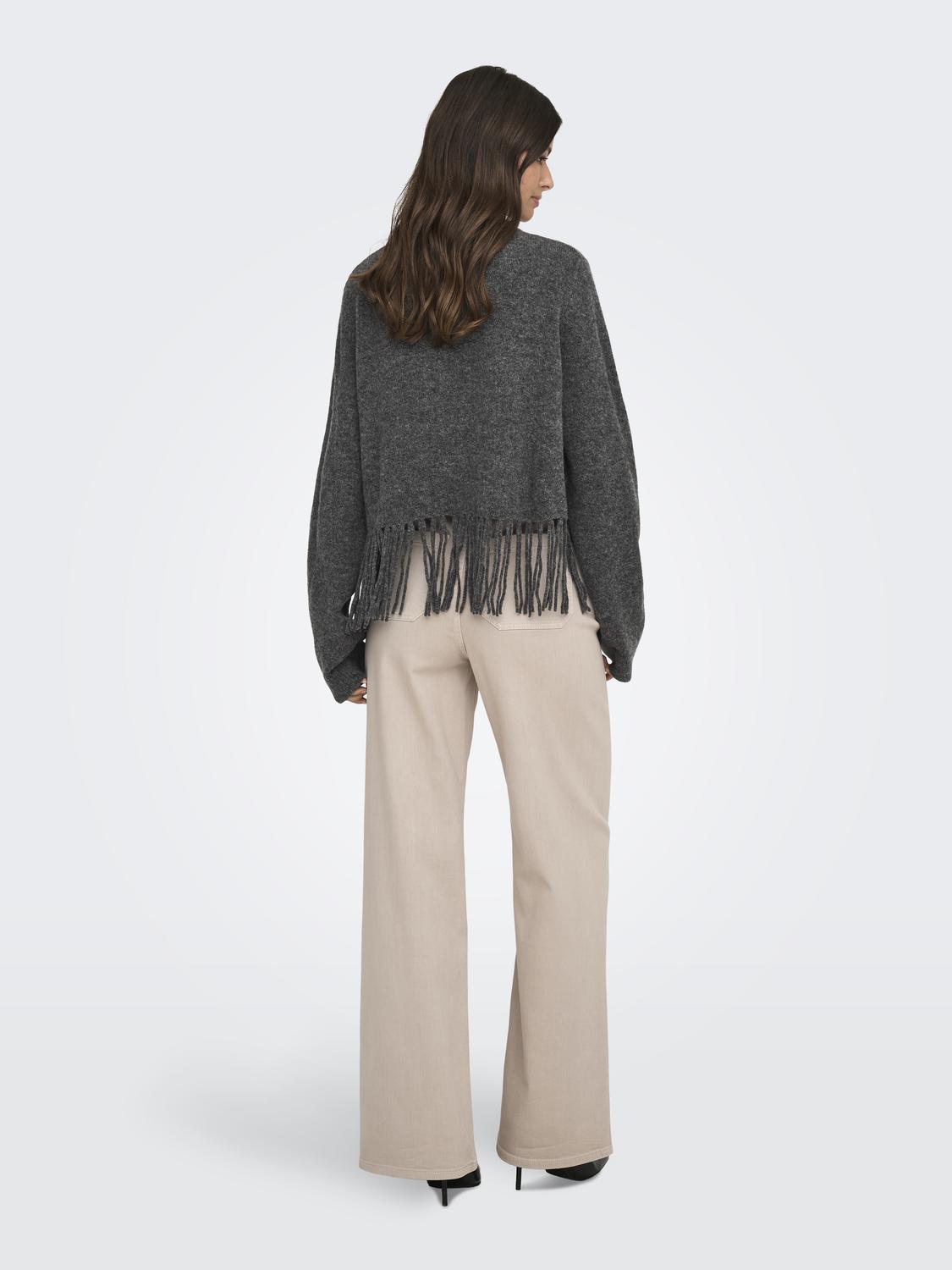 JDYANDREA L/S FRINGE PULLOVER KNT - 2