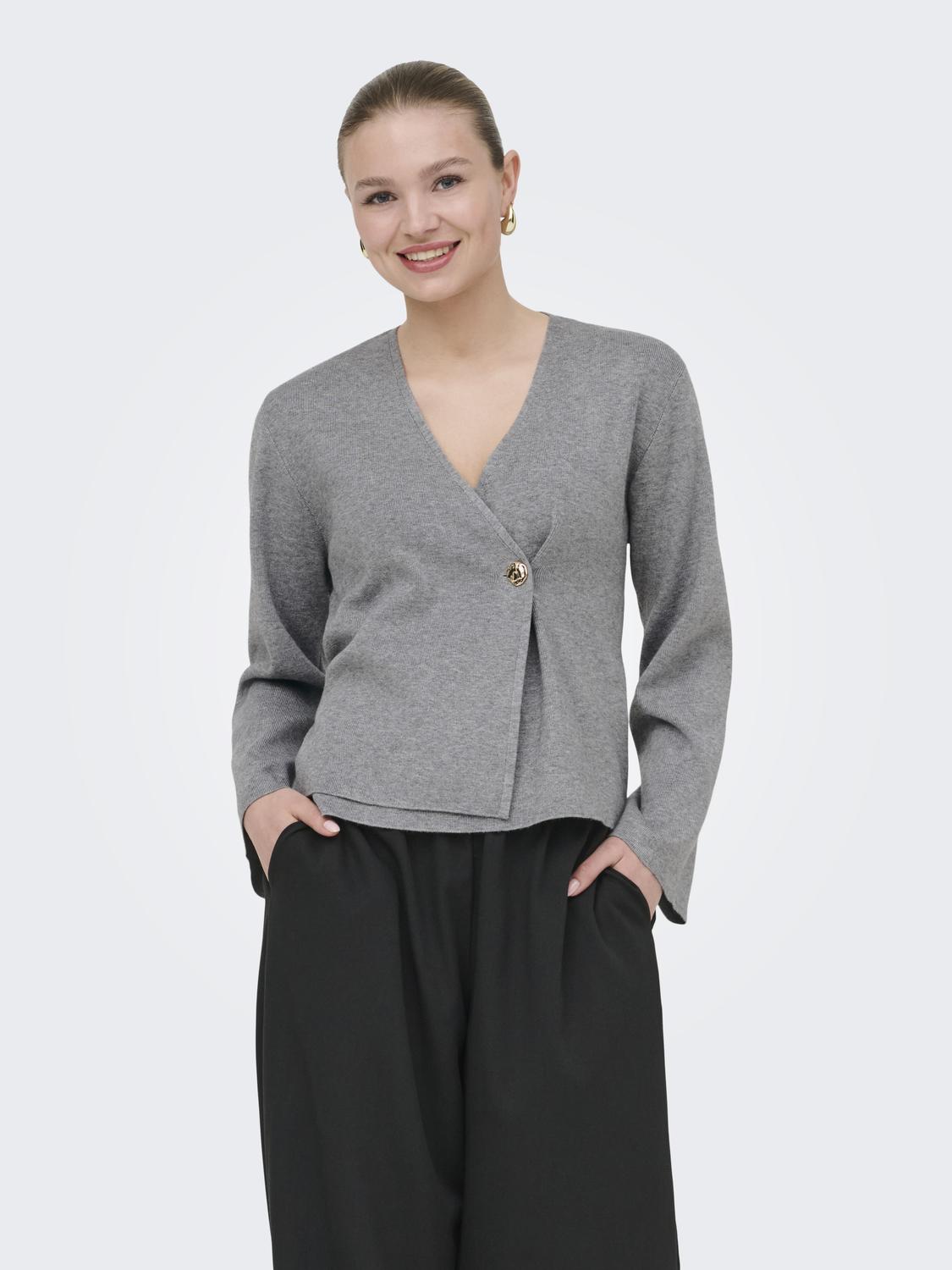 ONLJING LS VNECK ONE BUTTON CARDI EX KNT