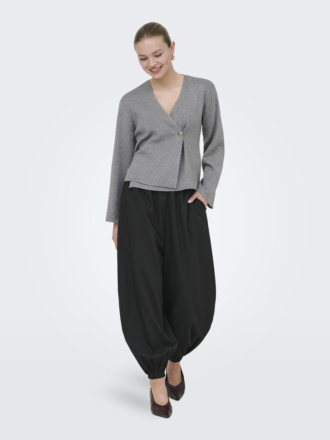 ONLJING LS VNECK ONE BUTTON CARDI EX KNT - 6