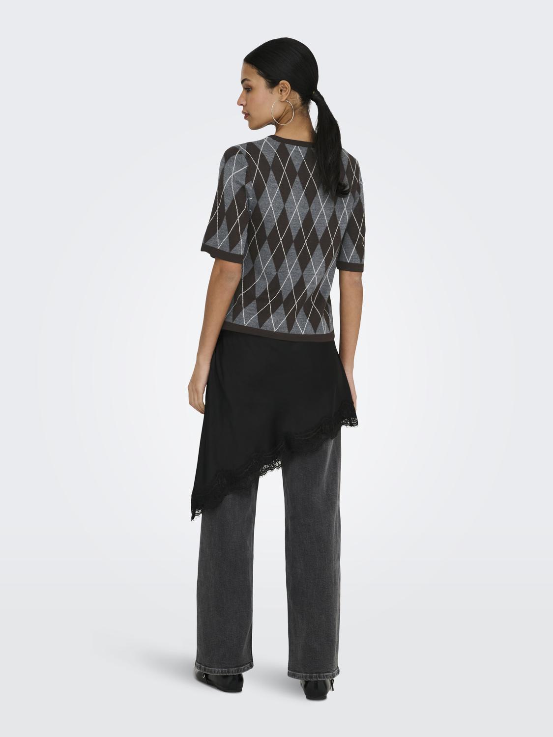 JDYMAGGY S/S ARGYLE  PULLOVER KNT - 2
