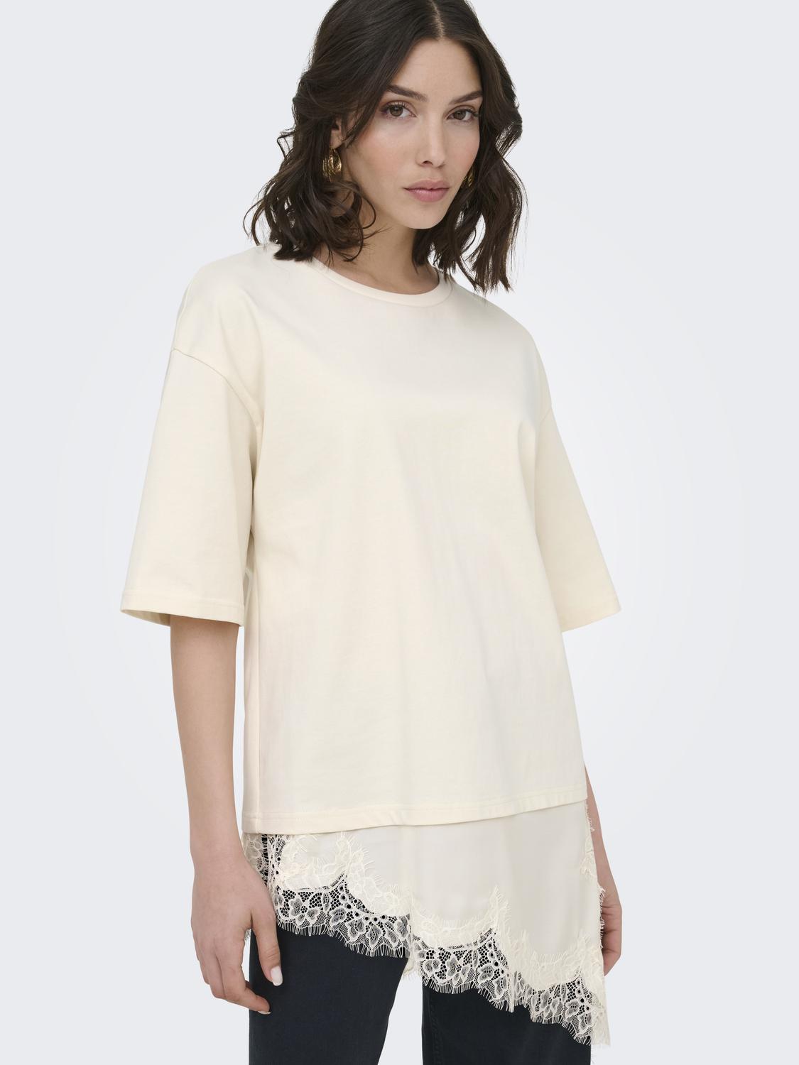 JDYALMA 2/4 LACE DETAIL T-SHIRT JRS NOOS - 4