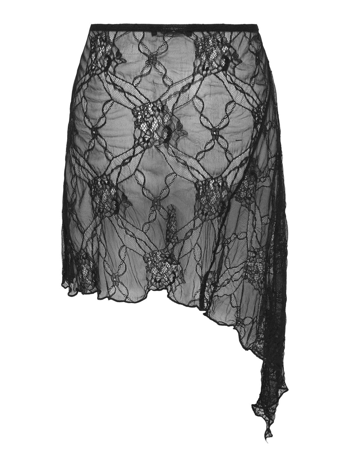 PGNAOMI ASSYMMETRIC LACE SKIRT JRS - 3