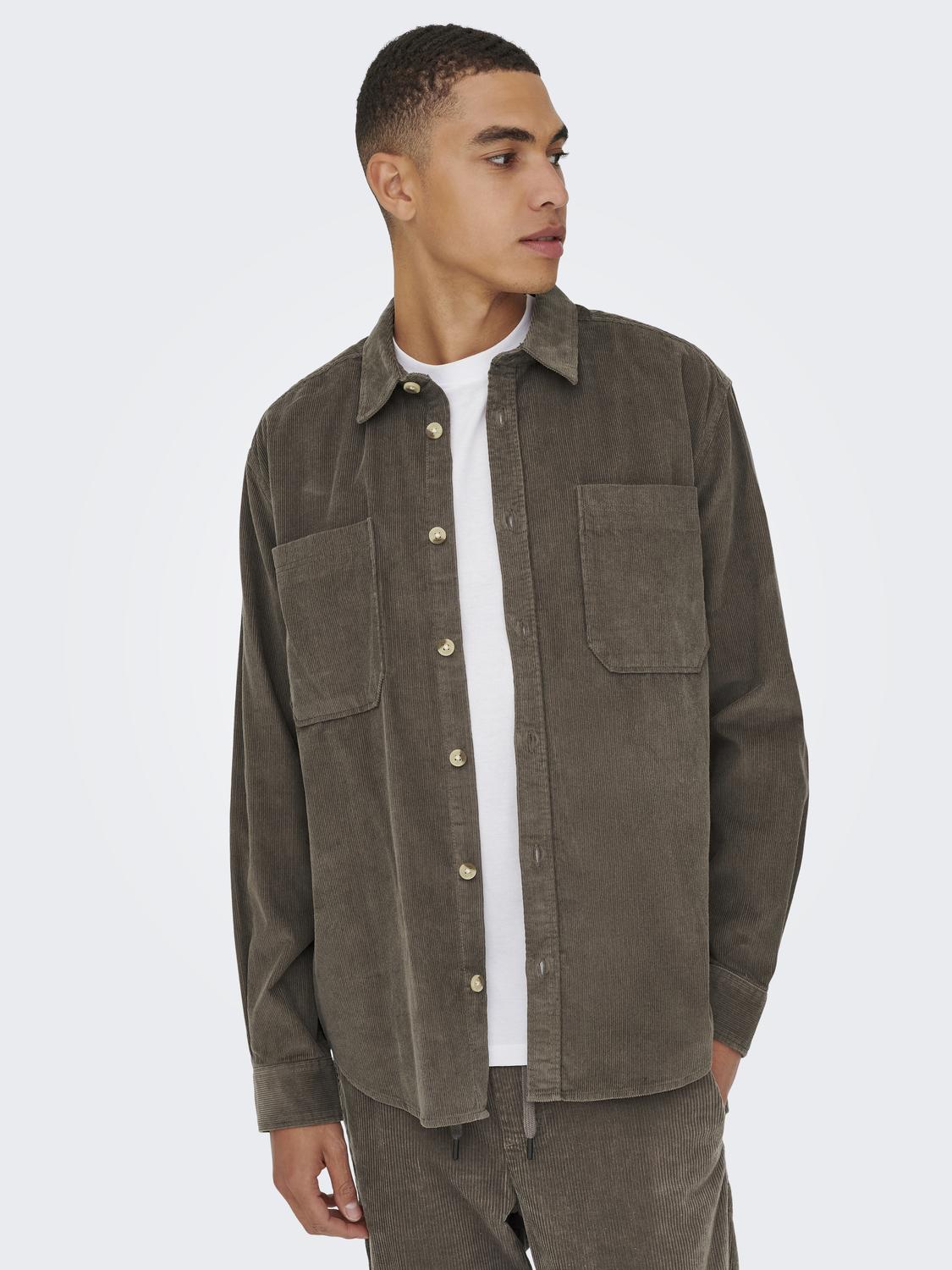 ONSALP 2PKT WASHD CORD LS SHIRT NOOS - 4