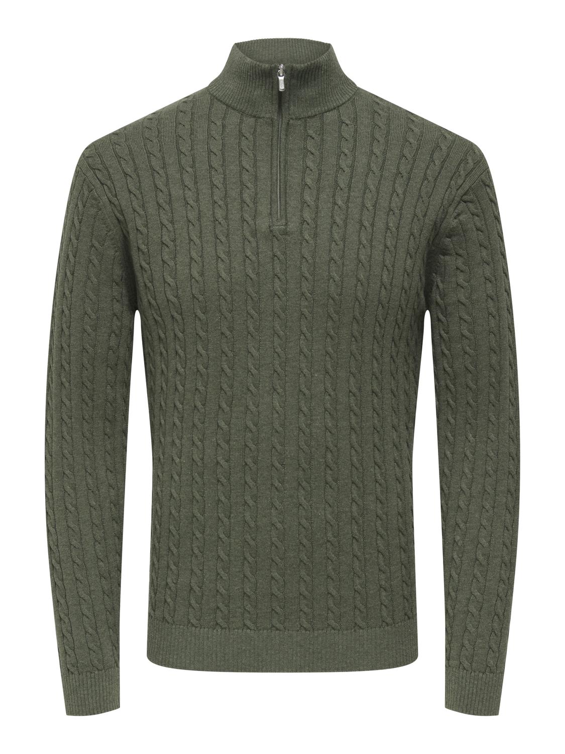 ONSLOUI REG 12 CABEL HALF ZIP KNIT NOOS - 3