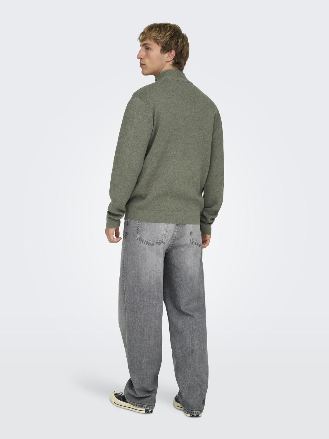 ONSTING REG HALF ZIP KNIT NOOS - 2