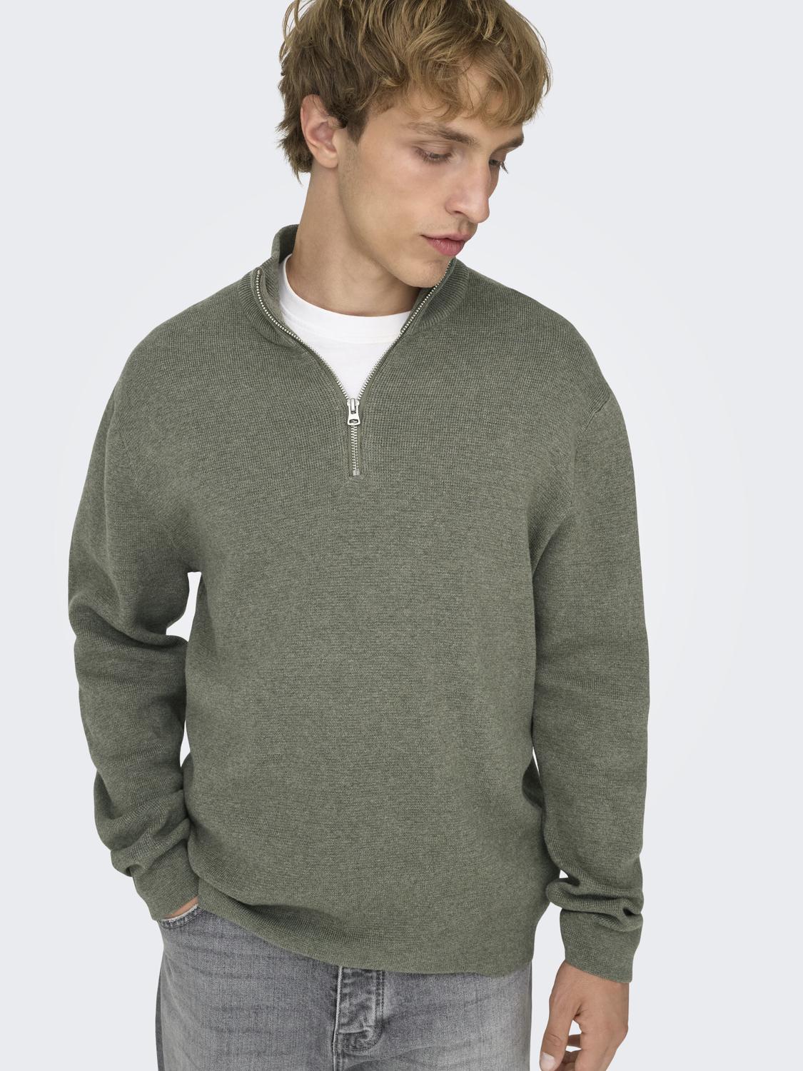 ONSTING REG HALF ZIP KNIT NOOS - 5