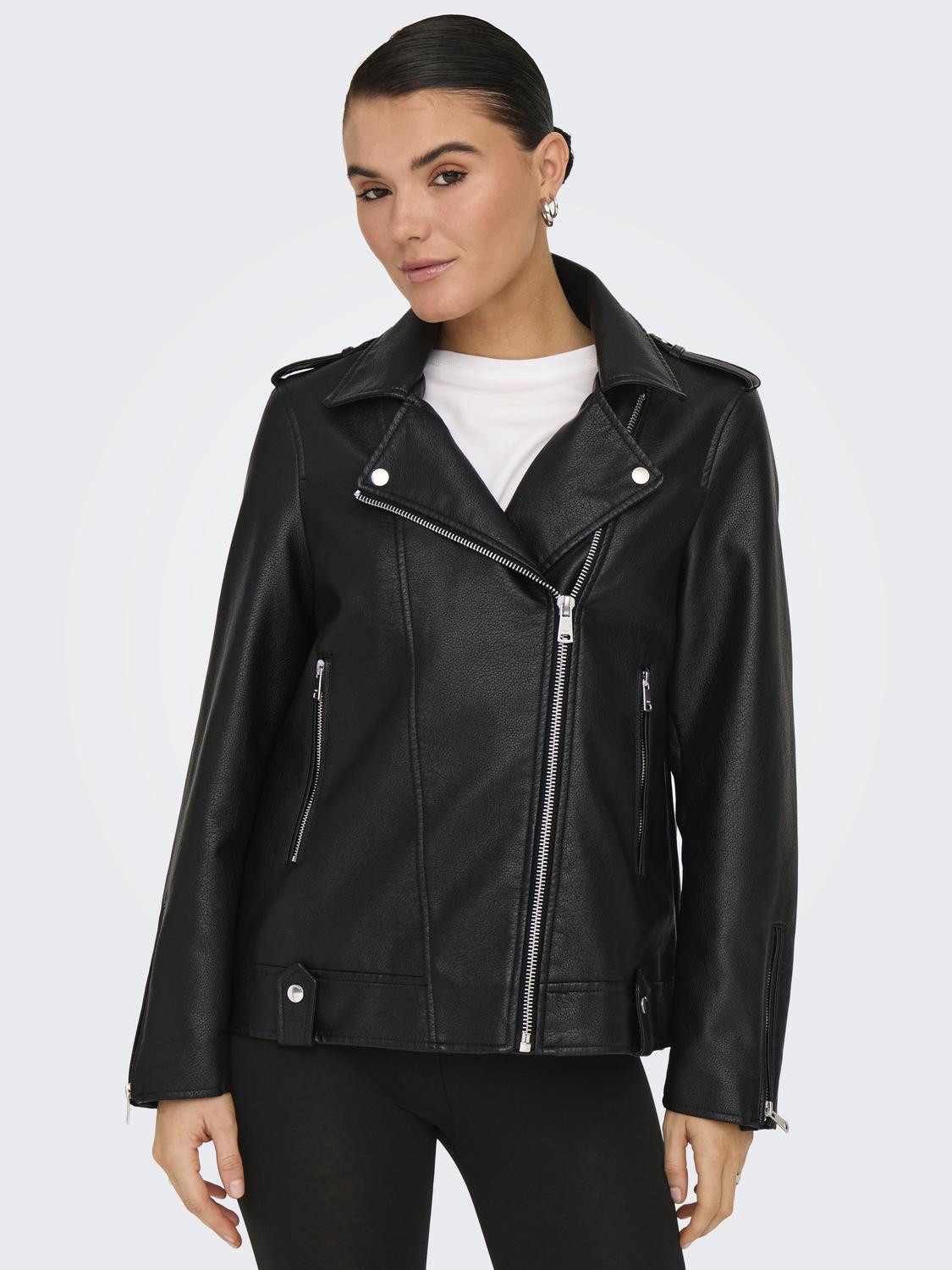 ONLMILLE FAUX LEATHER JACKET OTW - 4