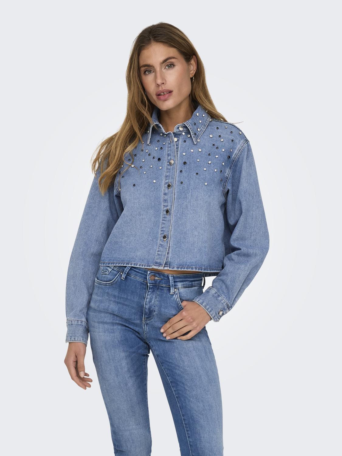 ONLMAGGIEMAY LS RHINESTONE DNM SHIRT MAE