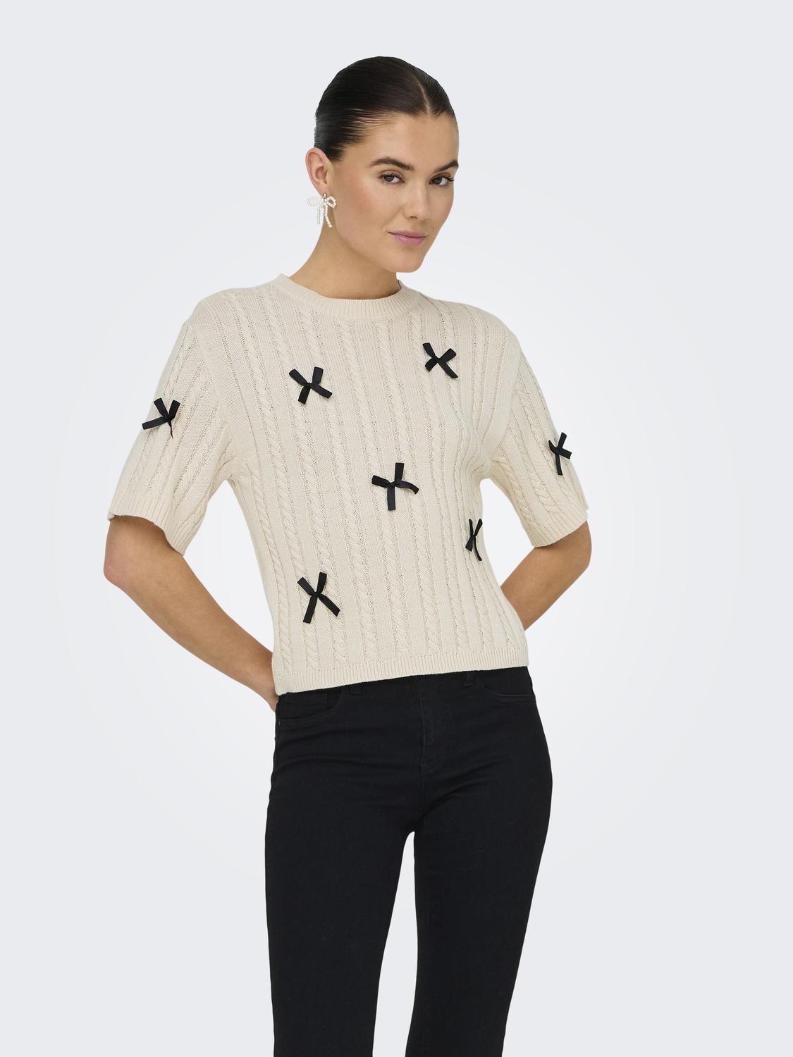 JDYBOW S/S CABLE PULLOVER KNT - 4
